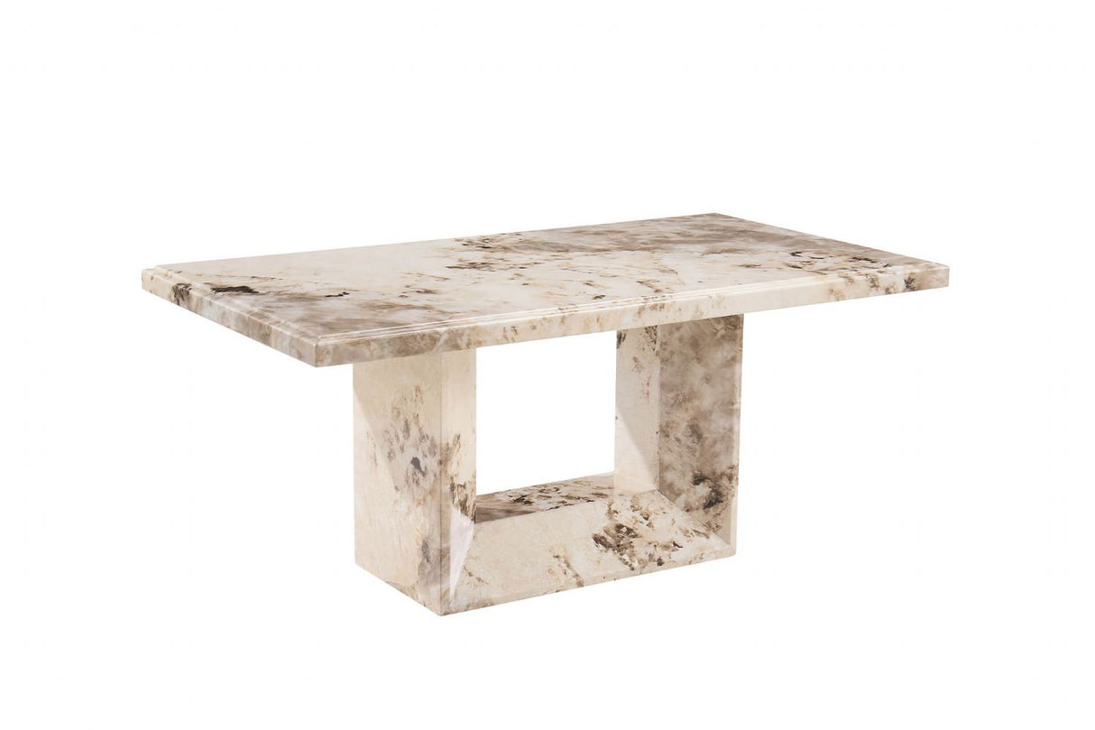 Mocha High Gloss Marble Rectangular Coffee Table
