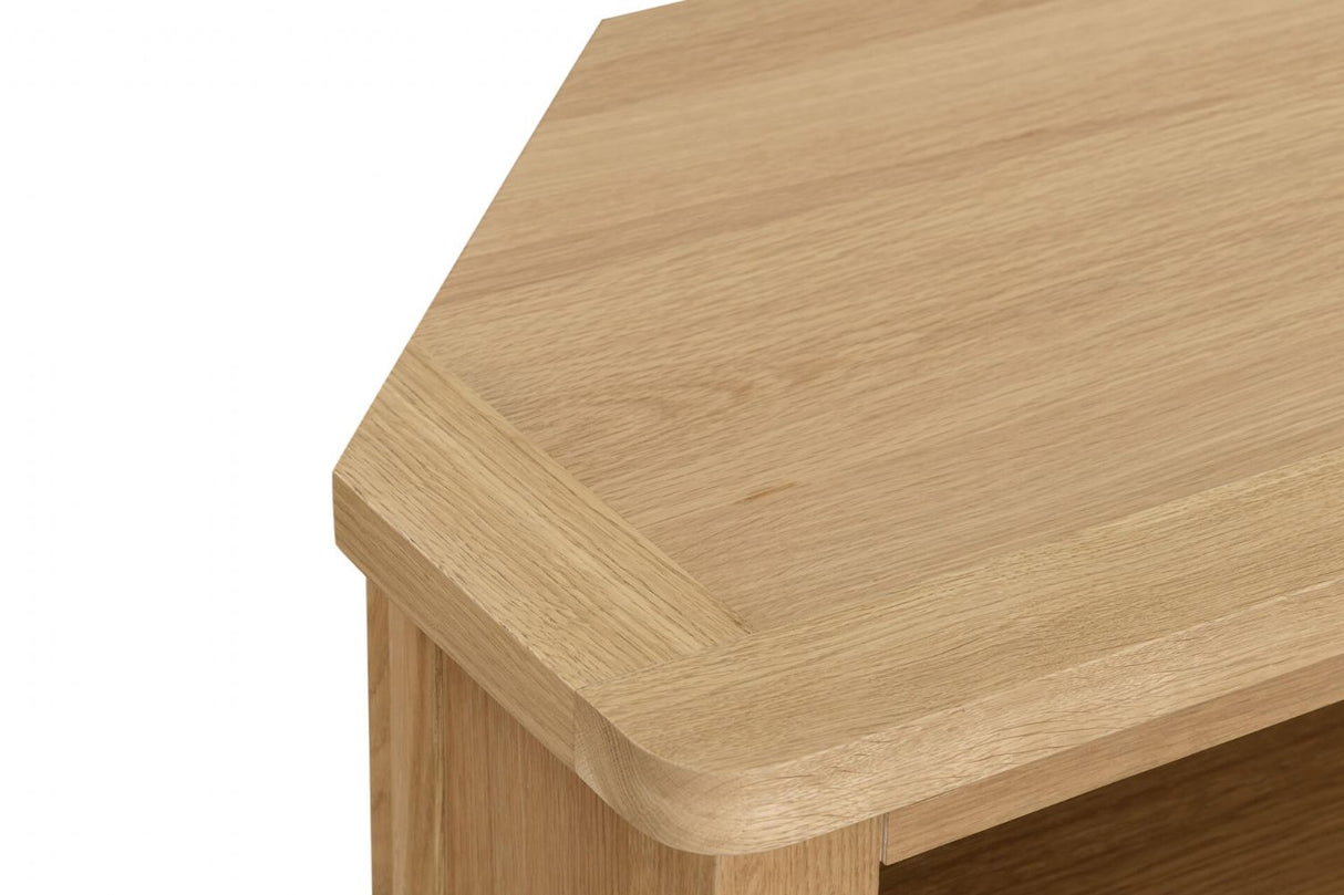 Natural Oak 2 Drawer Corner TV Media Entertainment Unit