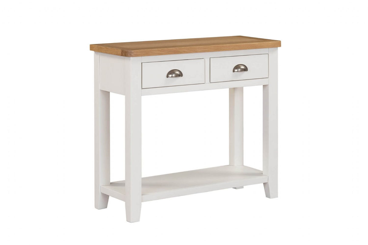 Cashmere Wooden 2 Drawer Console Table Oak Top