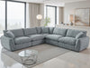 Grey Textured Fabric Large Corner Group Sofa