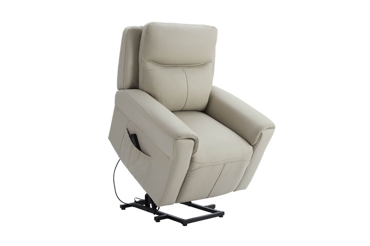 Stone Leather Lift and Rise Dual Motor Electric Recliner