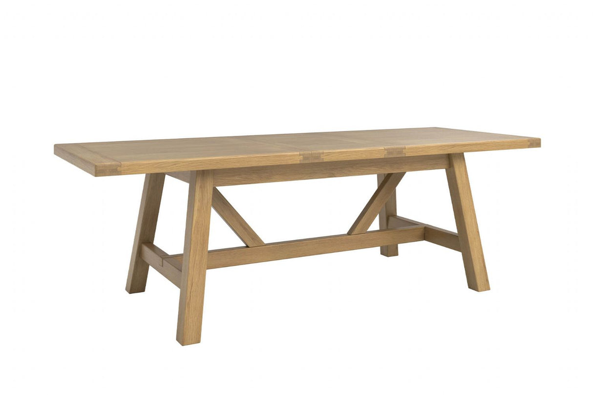 Natural Washed Oak Large Extending Dining Table 190 to 235cm