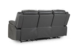 Grey Leather High Back 3 Seater Electric Recliner Sofa