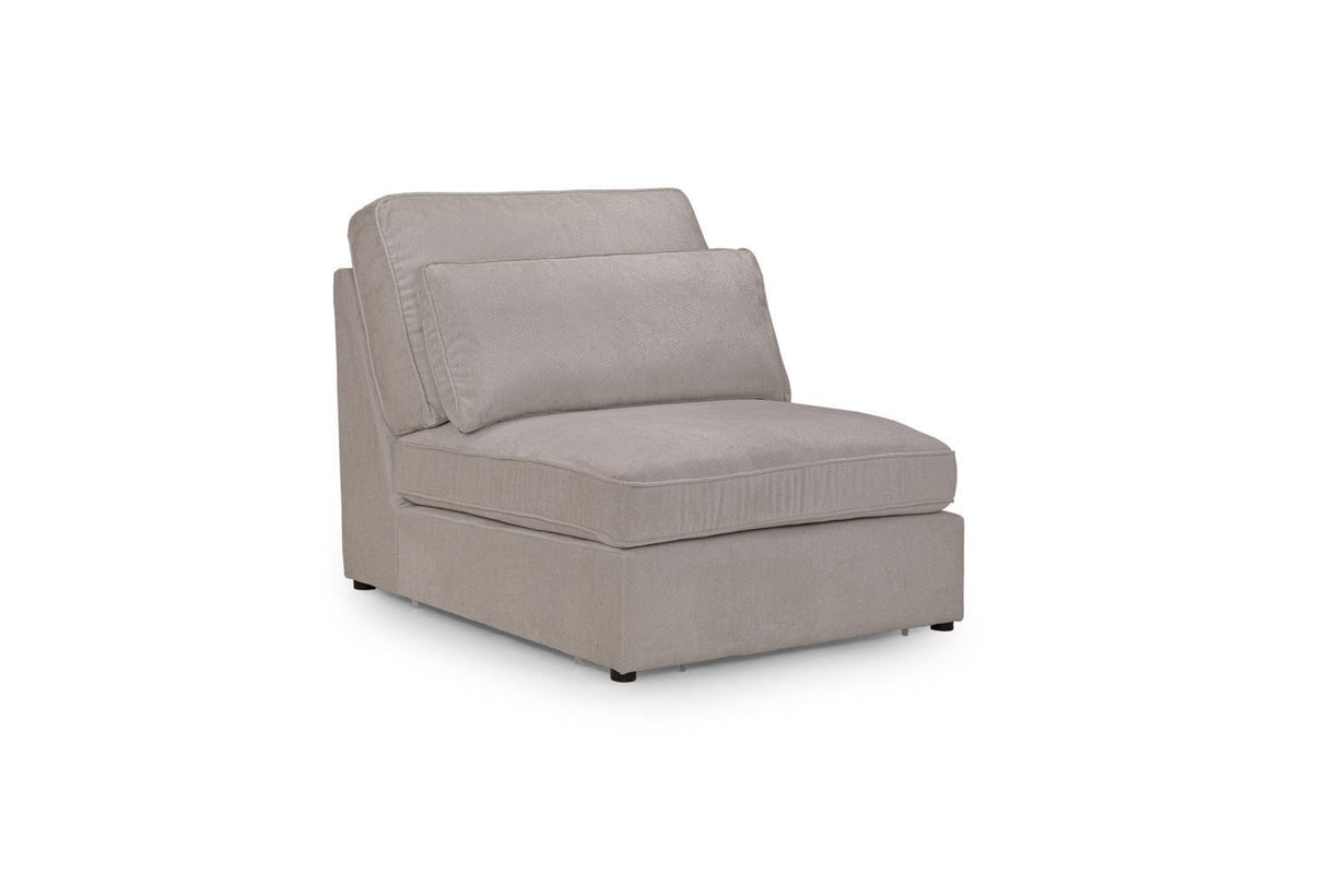 Mocha Fabric Armless Modular Sofa Section