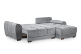 Grey Fabric Universal Corner Sofabed with Storage
