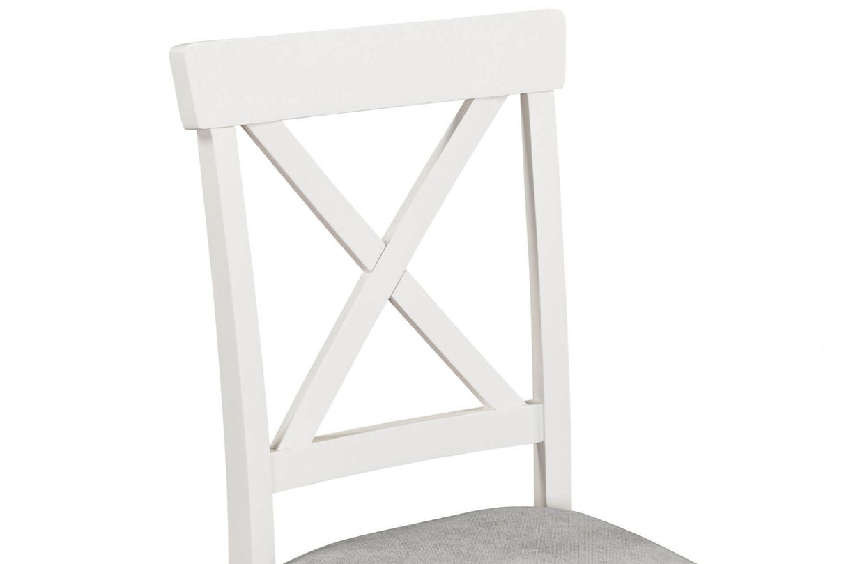Cashmere Wooden Dining Chair Grey Fabric Padded Seat