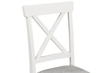 Cashmere Wooden Dining Chair Grey Fabric Padded Seat