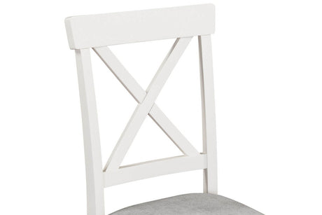 Cashmere Wooden Dining Chair Grey Fabric Padded Seat