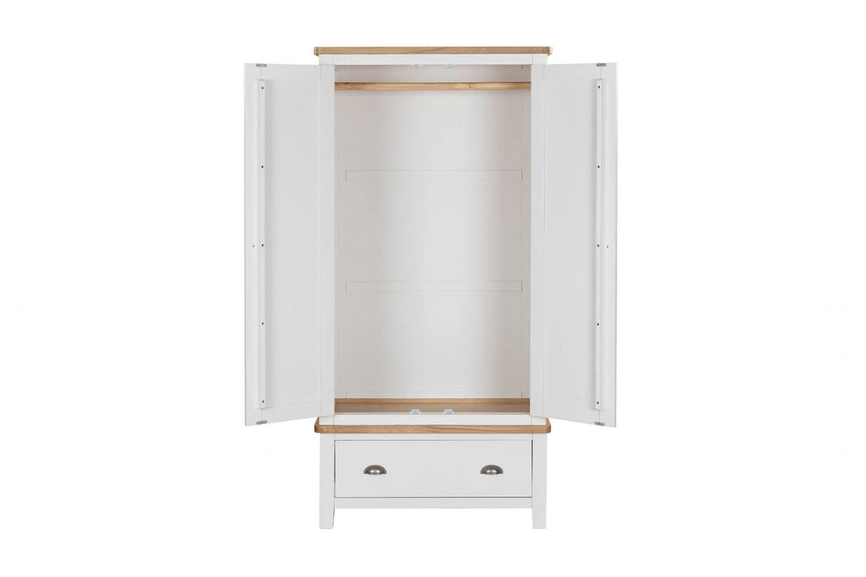 Cashmere Wooden 2 Door 2 Drawer Double Wardrobe Oak Top