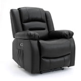 Black Leather Effect Electric Recliner Sofa Armchair