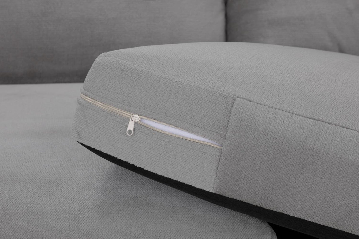 Grey Fabric Pillow Back Corner Sofa Left Hand Facing
