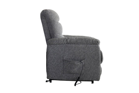 Grey Fabric Lift and Rise Recliner Chair with Lumbar Support