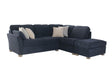 Navy Blue Fabric Right Hand Facing Corner Group Sofa