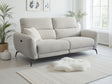 Beige Fabric 3 Seater Full Back Electric Recliner Sofa