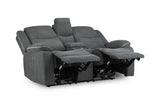 Graphite Fabric 2 Seater Electric Recliner Sofa