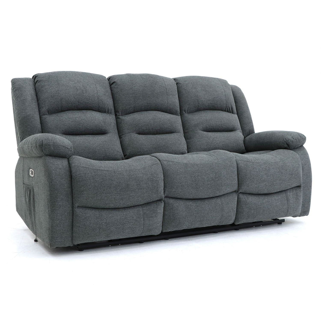 Graphite Fabric 3 Seater Electric Recliner Sofa