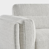 Beige Textured Fabric Armchair Laid Back Design