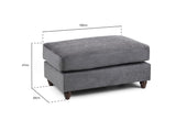 Grey Fabric Foam Filled Cushion Top Footstool