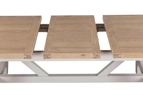 Taupe Wooden Oak Top Refectory Large Extending Dining Table