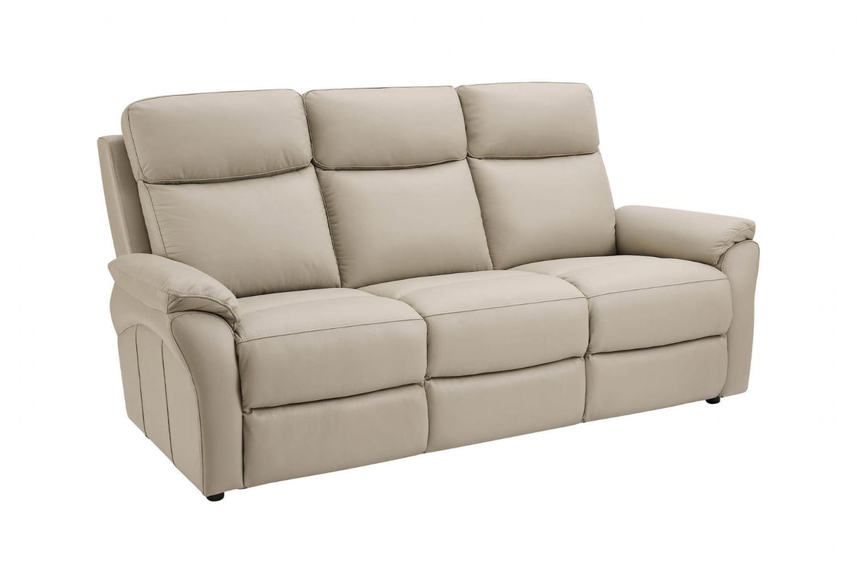 Cashmere Leather Large 3 Seater Sofa with Cushioned Arms