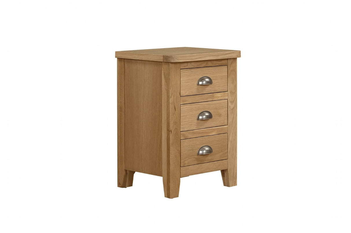 Marsden Bedside Table 3 Drawer Natural Oak (Nett)