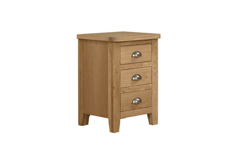 Marsden Bedside Table 3 Drawer Natural Oak (Nett)
