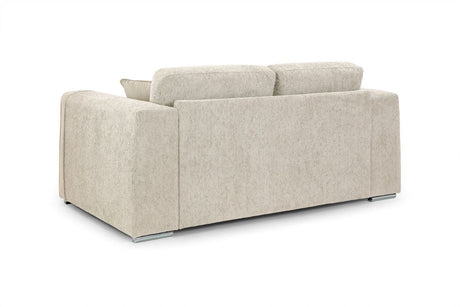 Beige Chenille Fabric 2 Seater Sofa Standard Back