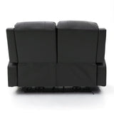 Black Leather Effect 2 Seater Electric Recliner Sofa