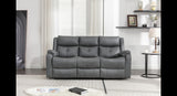 Belair 3 Seater With Manual Recliner Sofa - Grey