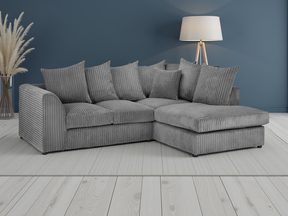 Harley Jumbo Sofa Grey Right Hand Facing Corner - Ready2Go Furniture