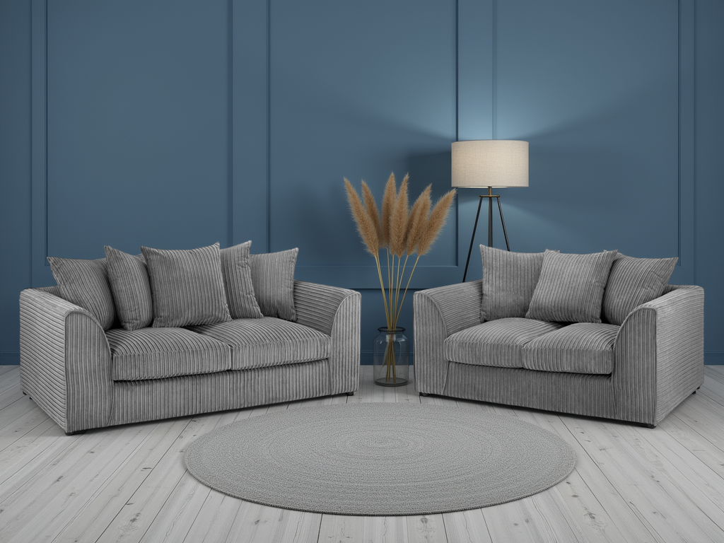 Harley Jumbo Sofa Grey 3+2 Set