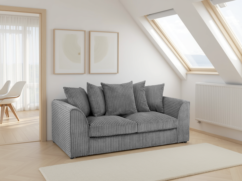 Harley Jumbo Sofa Grey 3 Seater - Ready2Go Furniture
