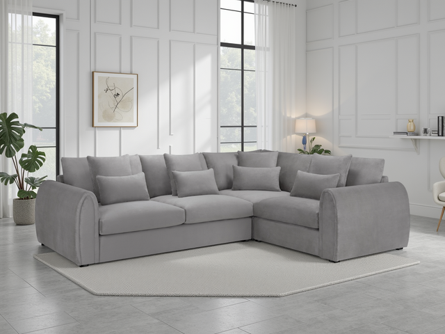 Mirabel Sofa Grey Right Hand Facing Corner - Ready2Go Furniture
