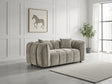 Mocha Fabric Channel Tufted Design 2 Seater Sofa