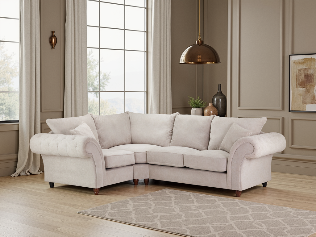 Windsor Fullback Sofa Stone Left Hand Facing Corner - Ready2Go Furniture