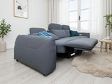 Grey Fabric 3 Seater Power Electric Recliner Sofa