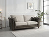 Grey Fabric Dual Tone 3 Seater Fullback Sofa Buttoned Design