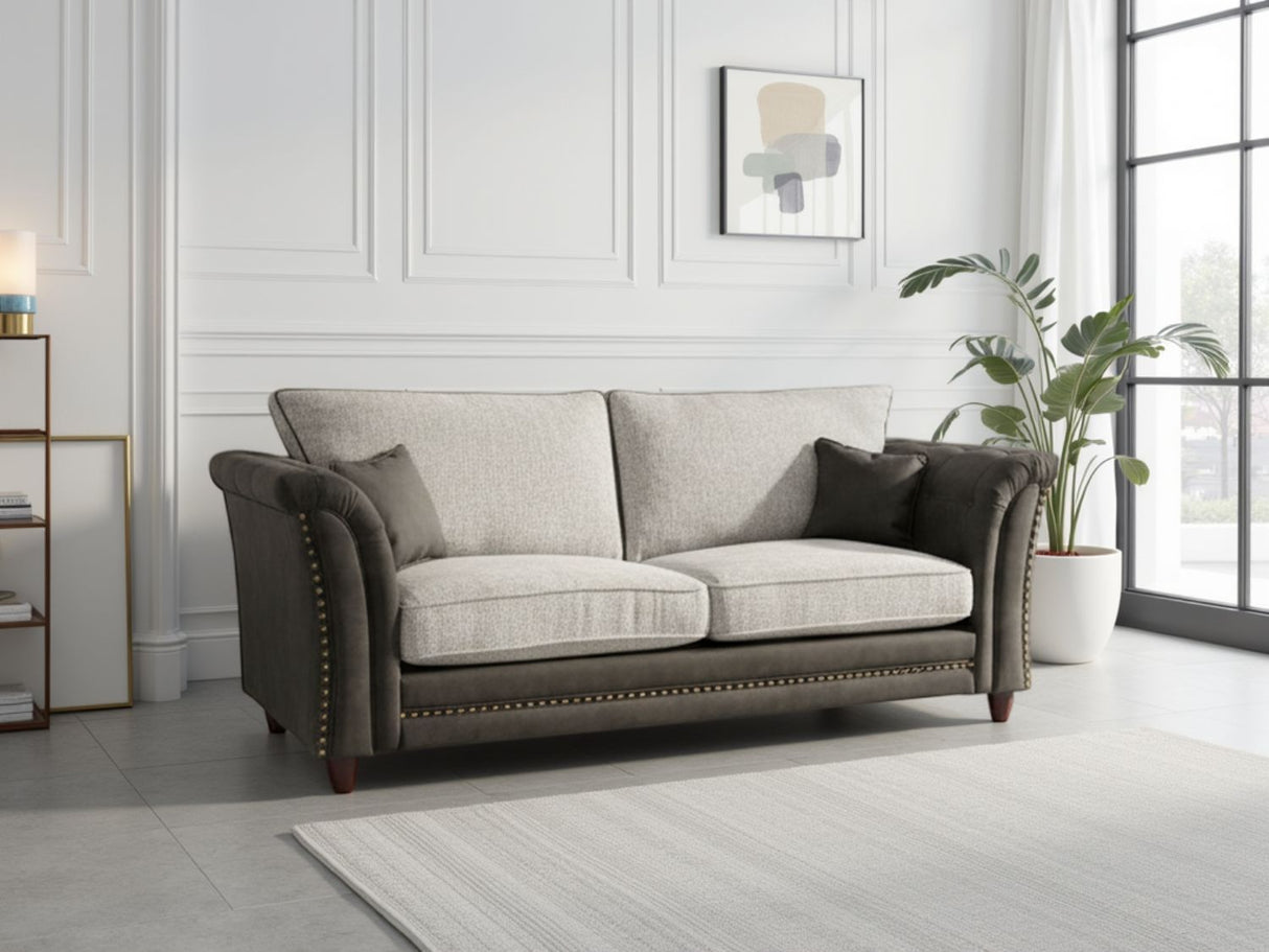 Bella Fullback Sofa Grey 3 Seater
