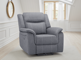 Galaxy Tech Electric Recliner Armchair Grey Fabric - Ready2Go Furniture