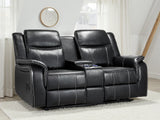 Black Leather 2 Seater Electric Recliner Sofa