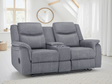 Galaxy Tech Electric Recliner 2 Seater Grey Fabric - Ready2Go Furniture