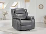 Galaxy Tech Electric Recliner Armchair Grey Leather - Ready2Go Furniture