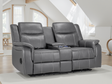 Galaxy Tech Electric Recliner 2 Seater Grey Leather - Ready2Go Furniture