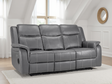 Galaxy Tech Electric Recliner 3 Seater Grey Leather - Ready2Go Furniture