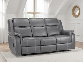 Galaxy Tech Electric Recliner 3 Seater Grey Leather - Ready2Go Furniture