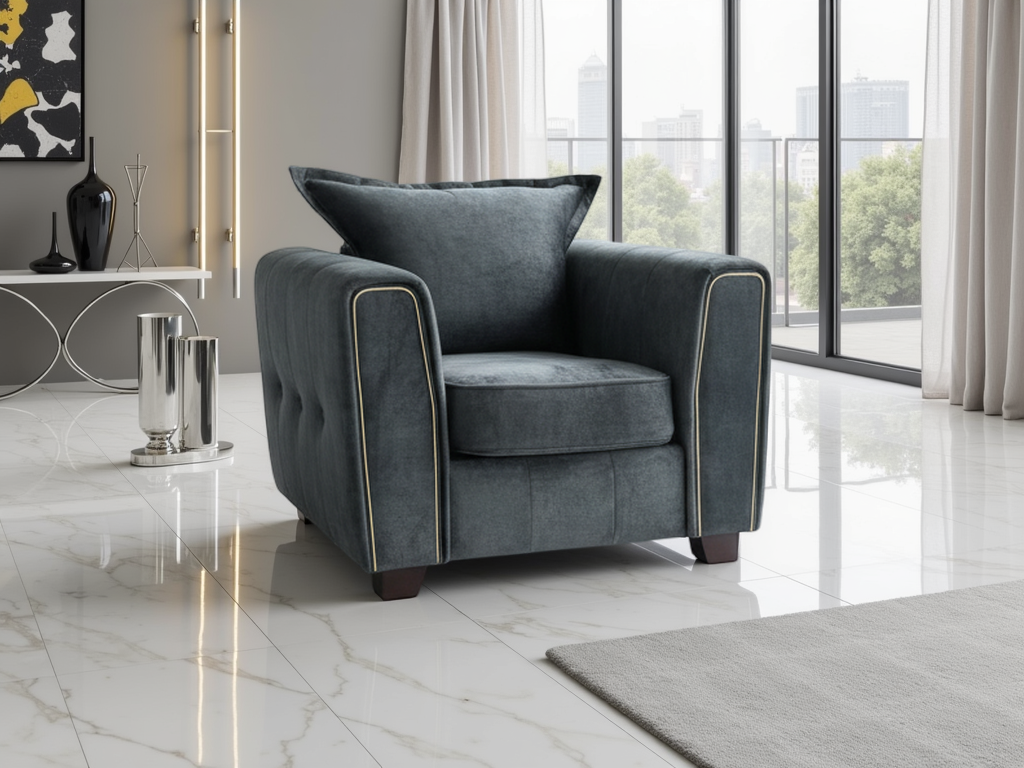 Serena Sofa Black Armchair - Ready2Go Furniture