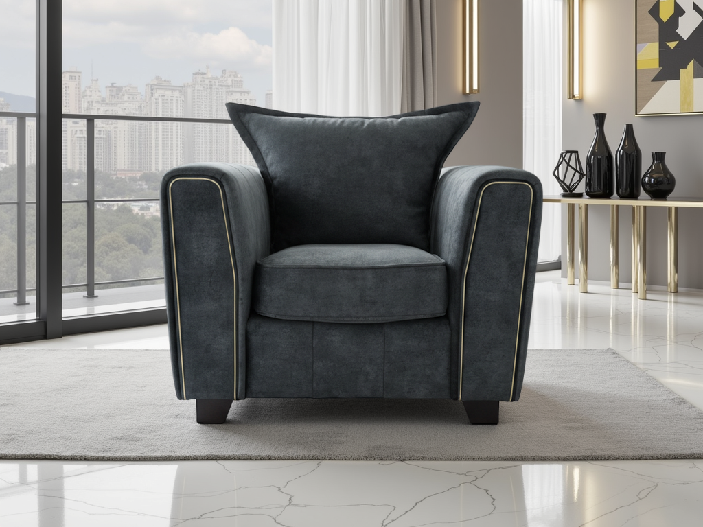 Serena Sofa Black Armchair - Ready2Go Furniture