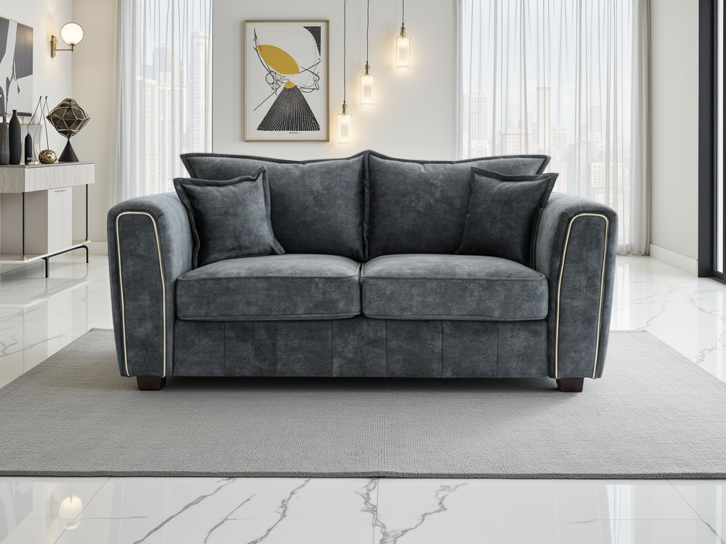 Serena Sofa Black 2 Seater - Ready2Go Furniture