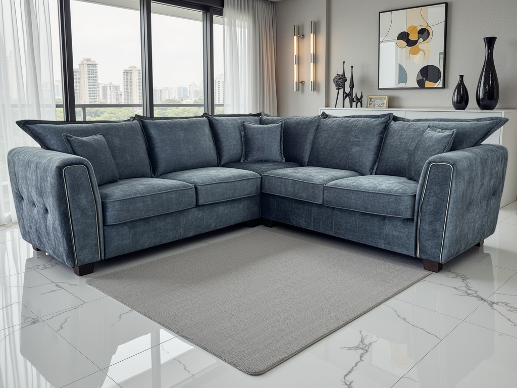 Serena Sofa Black Large Corner - Ready2Go Furniture
