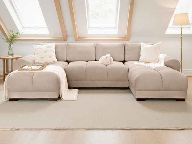 Azzuro Sofa Mocha U Shape Corner - Ready2Go Furniture